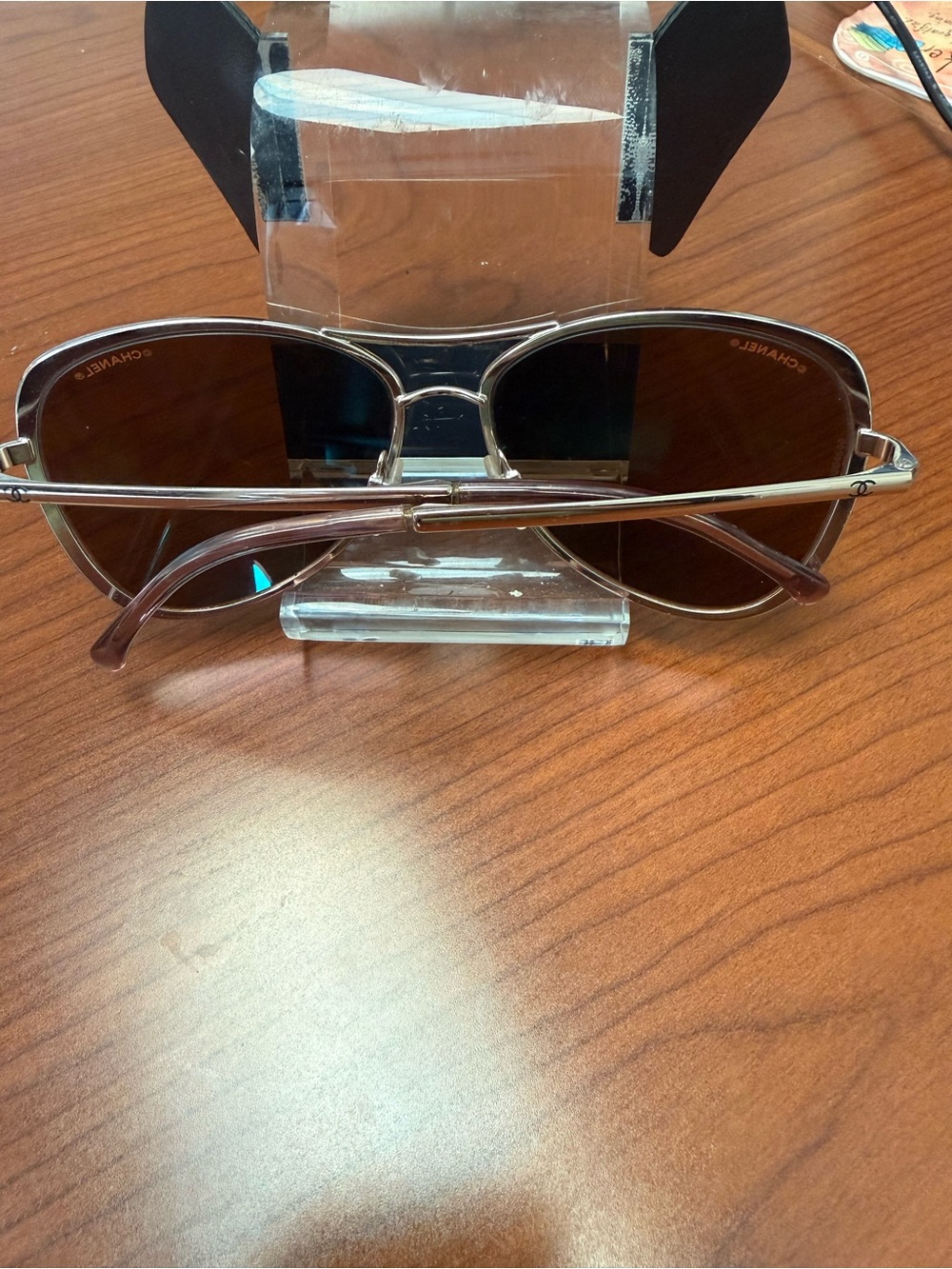 CHANEL 4223 rose gold mirror pilot aviator sunglasses - Picture 6 of 12